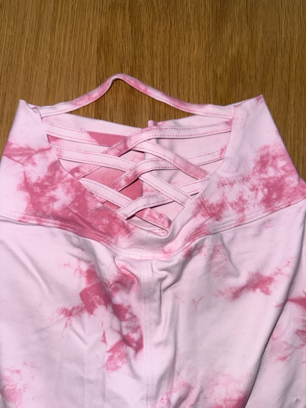 Bombshell Sportswear Pink Tie-Dye Crisscross Sports Bra & Legging Set, S/XS - Picture 8 of 10
